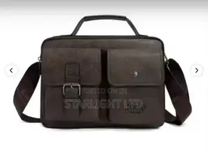 Jeep Leather Laptop Bag Rangi ya Kahawia