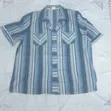 XXL Vintage Vertical Striped Short-Sleeve Blouse (Oversized) - 1