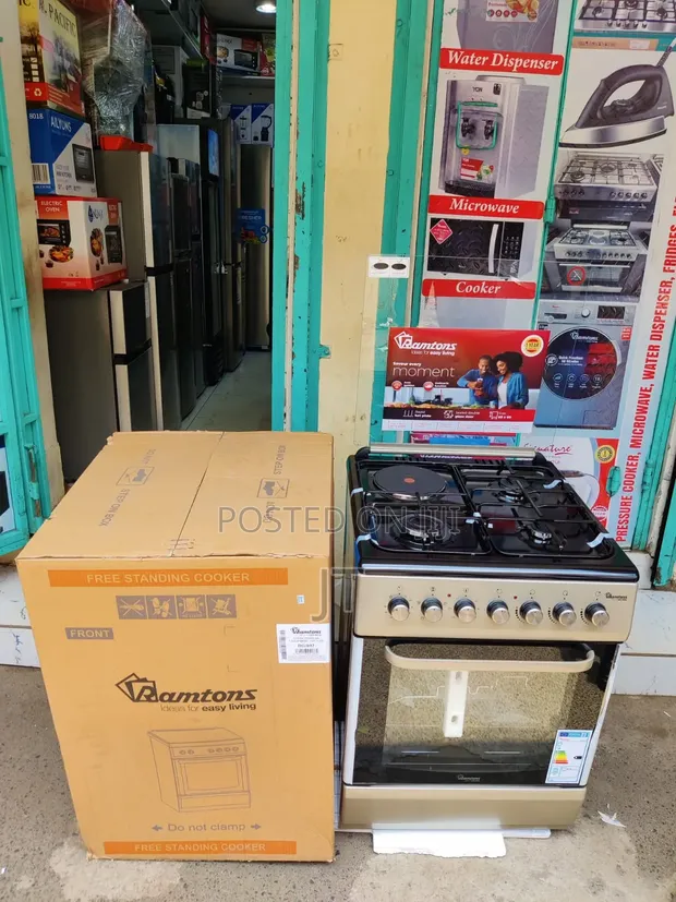 Ramtons Cooker 3 Gesi + 1 Umeme 60x60cm RC806 (Silver) - 1