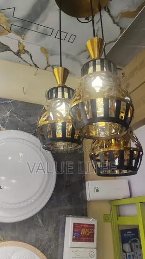 Single Black and Gold Pendant Light Fixture