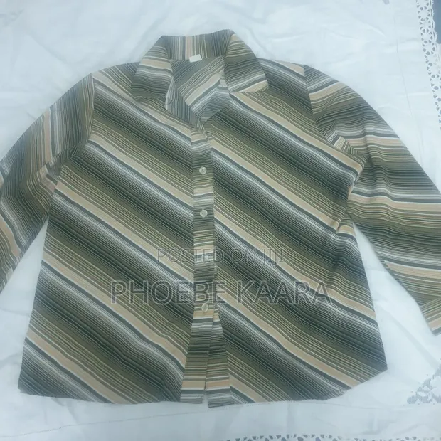 XXL Reclaimed Vintage Diagonal Striped Blouse - 1
