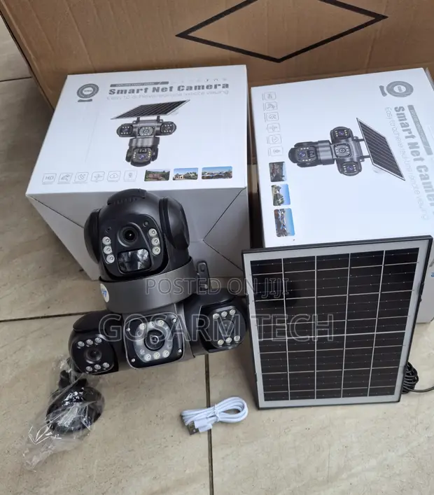 Triple Lens V380 Pro 4G Solar Wireless Security Camera - PTZ - 1