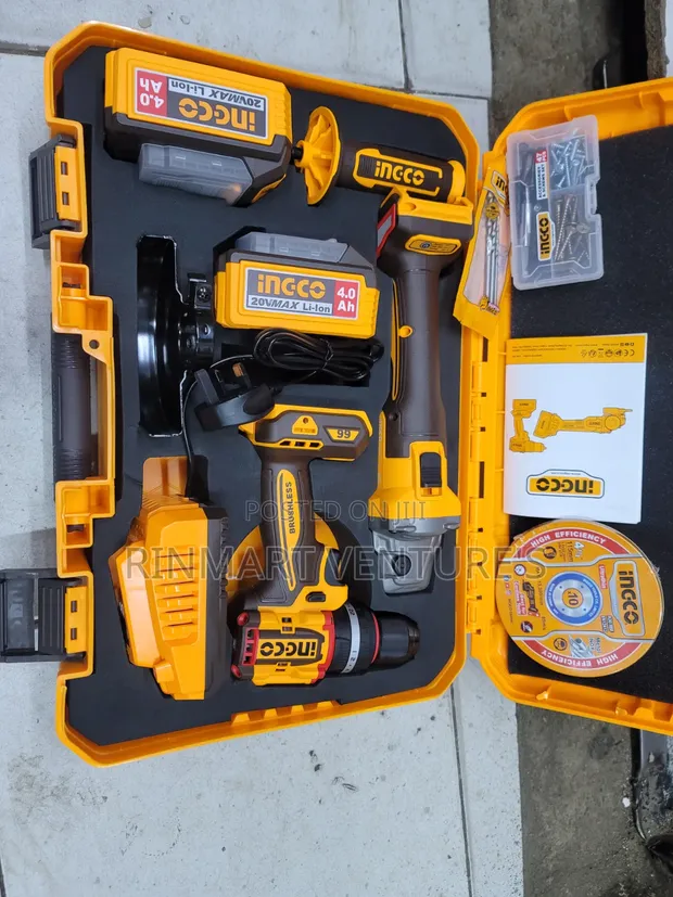 Ingco Cordless Drill and Grinder Combo 20V - 1