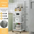 Detachable 4-Layer Trolley Storage Rack with 4 Hooks - 2
