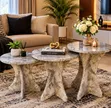 Stylish Marble Nesting Coffee Tables Set - 1