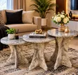 Stylish Marble Nesting Coffee Tables Set - 2