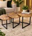 Elegant Wooden Nesting Coffee Tables Set - 2