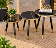 Luxury 3-Piece Black Gold Coffee Table Set - 2
