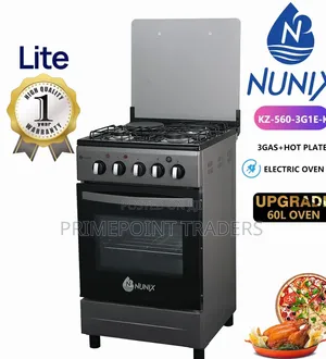 New Nunix 50x55 3+1 Standing Cooker with Electric Oven