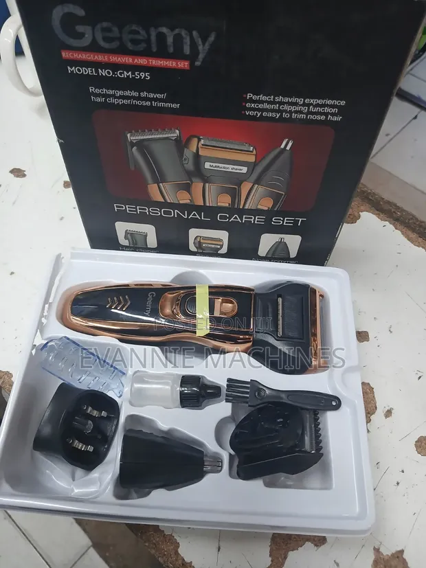 Geemy GM-595 3-in-1 Rechargeable Shaver and Trimmer - 1