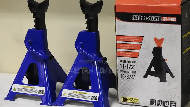 3 Ton Double-Locking Safety Jack Stand - Blue - 1