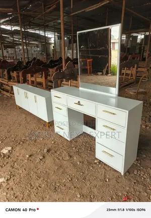 Dressing Mirror with Side Cabinets