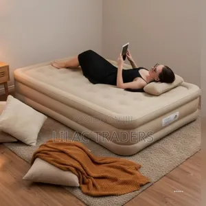 King Size Inflatable Airbed Mattress with Built-in Pump & Pillows