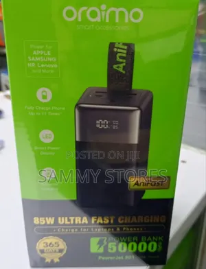 Oraimo 50000mAh Compact Power Bank ya Kuchaji Haraka