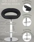 Adjustable Aesthetic Leather Swivel Barstool - 3