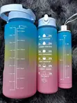Seti ya Chupa za Maji za Motisha za Gradient 3-in-1 - 1