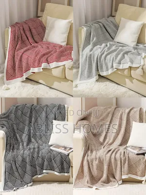 Bohemian Knitted Throw Blanket with Pendant/Tassels