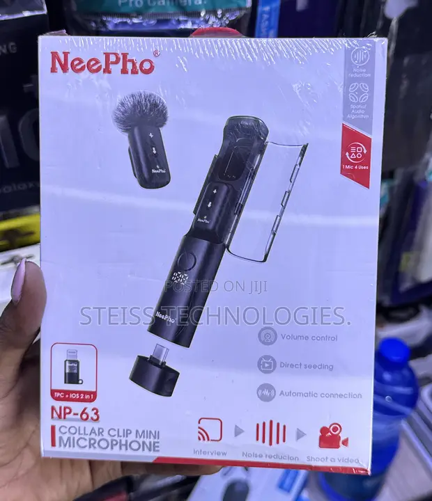 Neepho NP-63 Wireless Collar Clip Microphone for iPhone/Type-C - 1