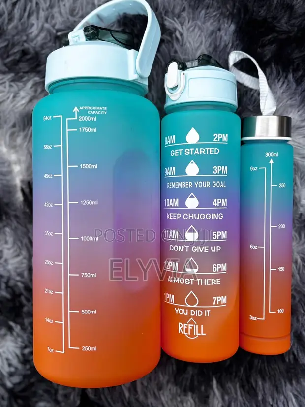 Motivational 3-in-1 Water Bottle Set - 1