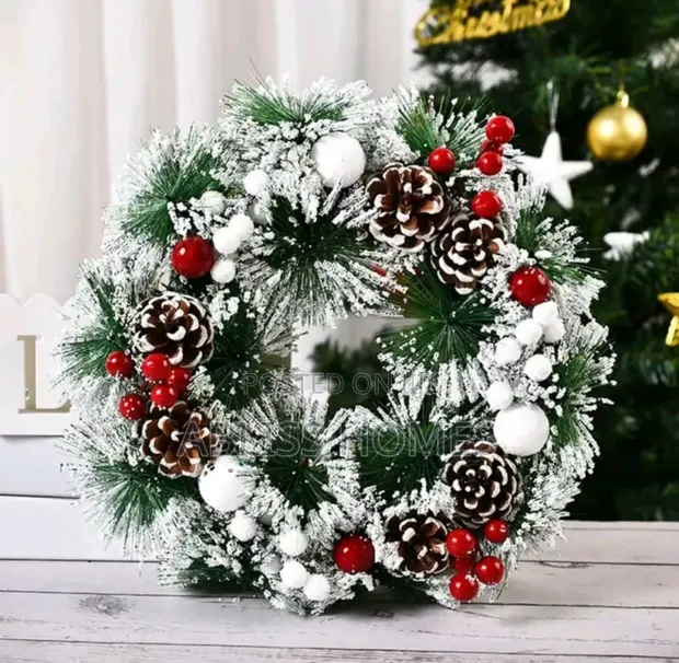 Snow Christmas Wreath 32cm - 1