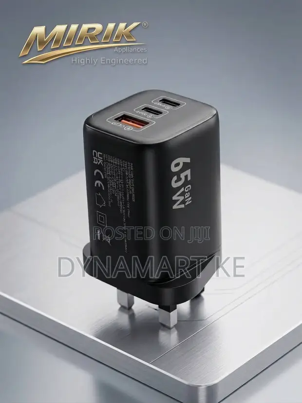 Mirik FluxPrime 65W Dual USB-C + USB-A GaN Charger - 1