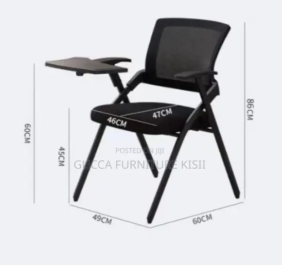 Foldable Task Chair with Flip Writing Pad - 1