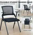 Foldable Task Chair with Flip Writing Pad - 2