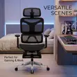 Kiti cha Ofisi cha Mesh chenye Miguu Inayoweza Kurekebishwa na Footrest - 3