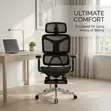 Kiti cha Ofisi cha Mesh chenye Miguu Inayoweza Kurekebishwa na Footrest - 4
