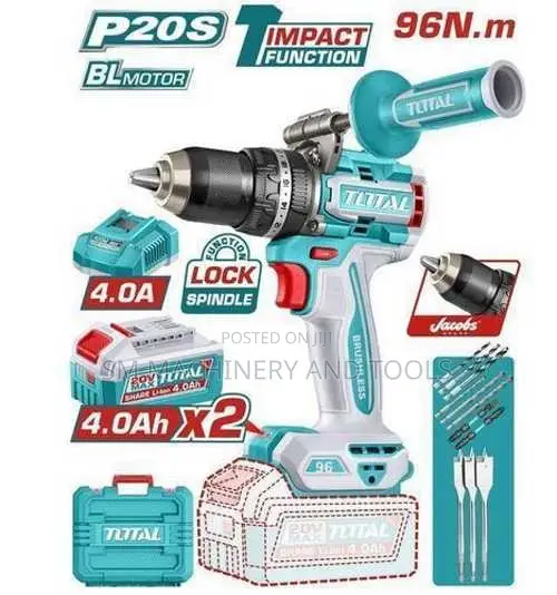 Total TIDLI209686 Brushless Cordless Impact Drill 96Nm - 1