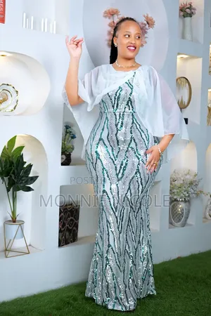 Sage Green Cape Dinner Dress