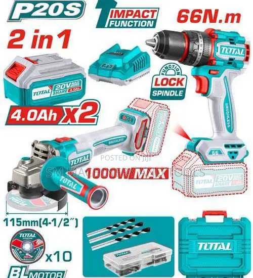 Total TCKLI20273 20V Cordless Combo Kit - 1