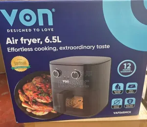 Von Air Fryer 6.5L yenye Dirisha la Kioo na Auto-Off