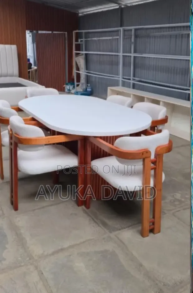 Brand New Oval Dining Set - Brown - 1