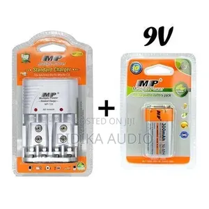 Chaja ya Betri ya Rechargeable 9V NiMH (Inaendana na AA/AAA)