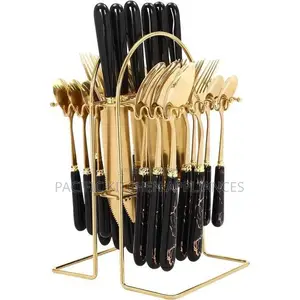 24-Piece High-Quality Cutlery Set with Stand