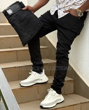 Suruali za Wanaume Nyeusi/Bluu Tapered