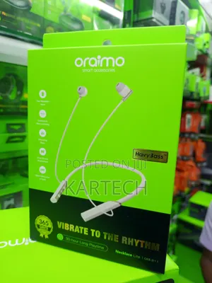 Oraimo Necklace Lite Wireless Bluetooth Earphones - Nyeupe