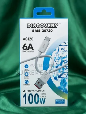 Discovery USB-A to Type-C 6A 100W Fast Charging Cable