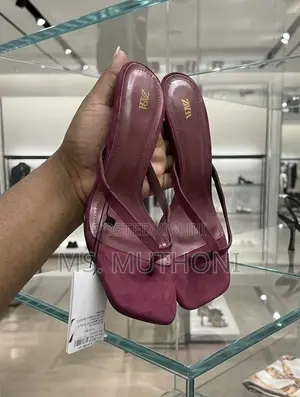 Zara Suede Kitten-Heel Sandals - Sizes 37-41