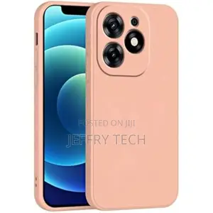 Kifuniko cha Silicone laini kwa Infinix Smart 8 (Beige)