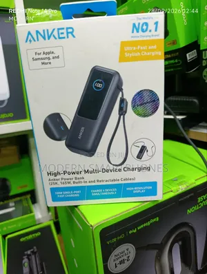 Anker Zolo Power Bank 25,000mAh, 165W, Built-In Cables