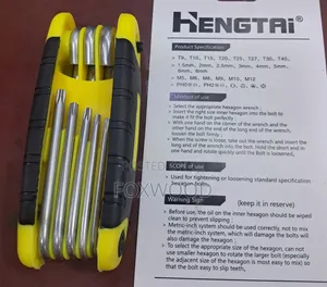 Seti ya Vipande 8 vya Torx Hex Key vya Kukunja