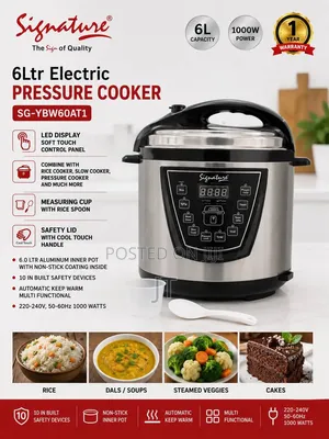 Signature 6 Litres Pressure Cooker ya Umeme