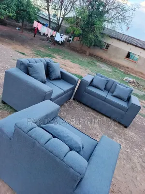 Seti ya Sofa ya Chumba cha Kuishi ya Kiti 5 Nyeusi