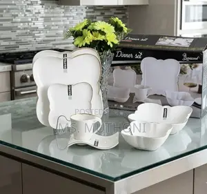 Seti ya Vyombo vya Kulia vya Vipande 36 vya Bone China Wenye Muundo Wavy