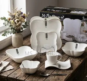 Butterfly Wing Vifaa vya Kula vya Kifahari vya Porcelain (36 Vipande)