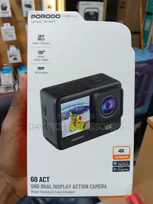 Porodo Lifestyle Waterproof Action Camera 900mAh - Nyeusi