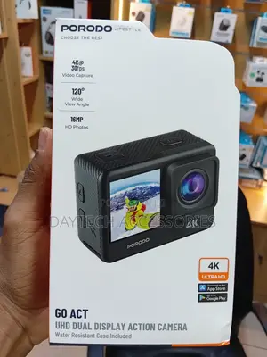 Porodo Go Act UHD Dual Display Action Camera - Nyeusi