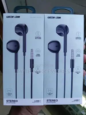 Green Lion Earphone za Stereo (1.2M) Nyeusi Wired In-Ear